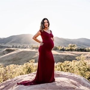 Maternity Dress Anyuta Couture Wine Color